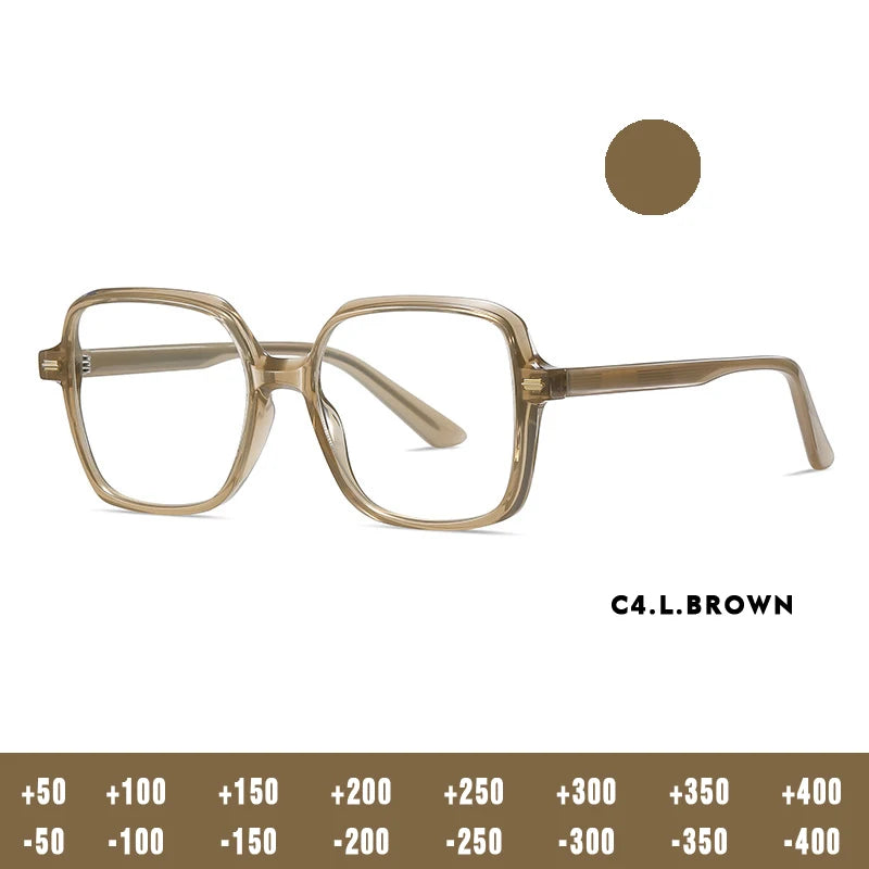 KANSEPT Women's Eyepieces for Reading Glasses Square Lunette Myopia Woman Eyeglasses Blue Light Graduated Lenses to Read Eyewear