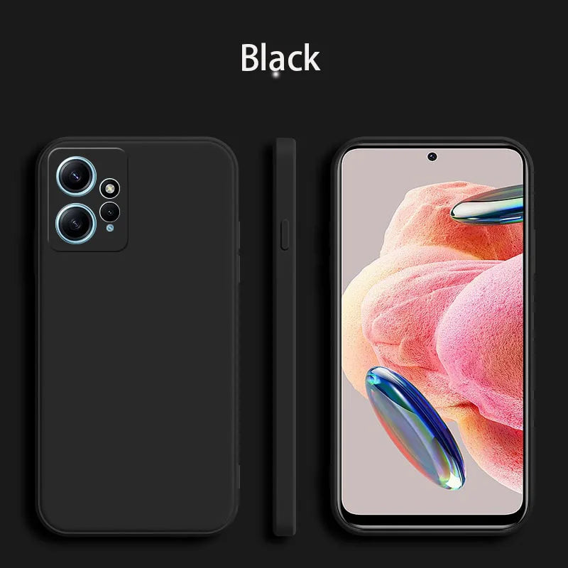 For Xiaomi Redmi Note 12 4G Square Liquid Silicone Phone Case for Xiaomi Redmi Note12 4G Camera Protection Cover Fundas