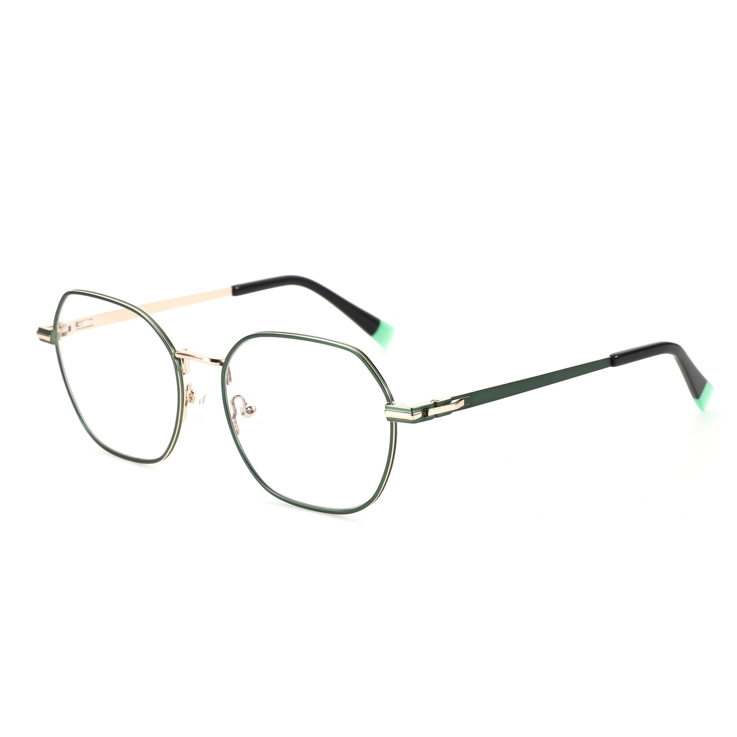 BLUEMOKY Men Alloy Prescription Eyeglasses Women Metal Square Glasses Anti-Blu- Light Myopia/Hyperopia/Progressive Eyewear