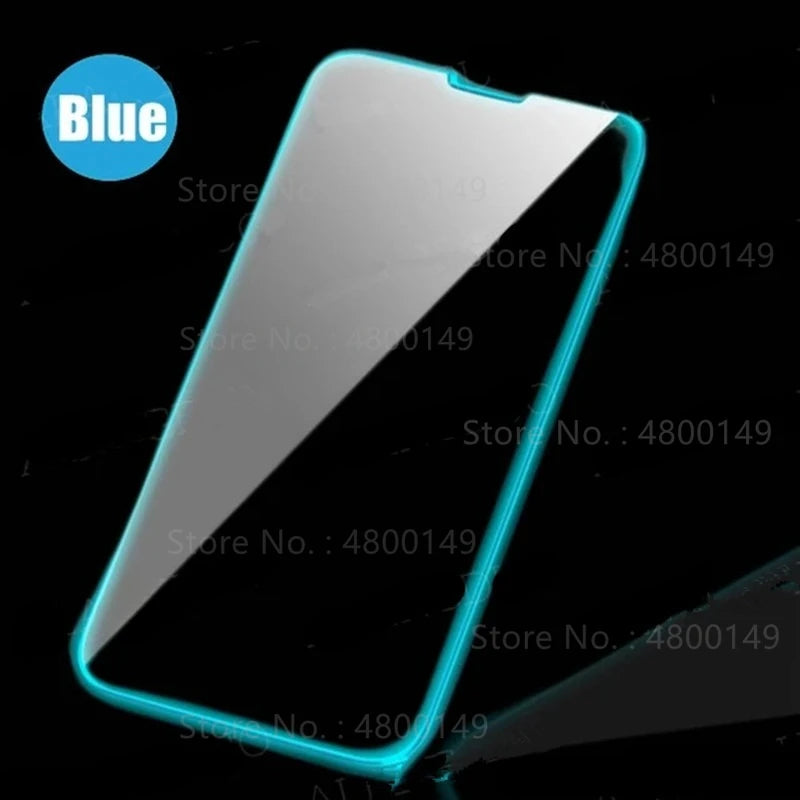3PCS Night Light Luminous Screen Protector Used Phones for IPhone 12 11 13 14 15 16 Pro Max Plus Mini Case Tempered Glass Film
