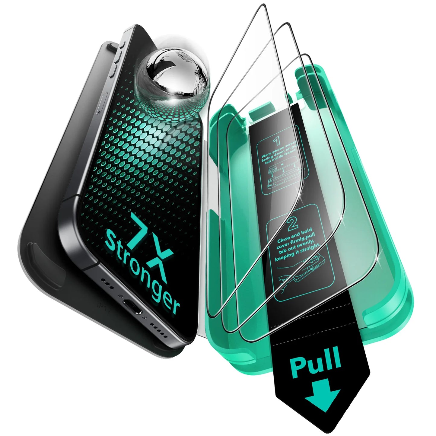 ESR for 3 Pack iPhone 17 Pro Max Screen Protector for iPhone 16/15/14/13 Armorite Tempered Glass Military Grade Film HD/Privacy