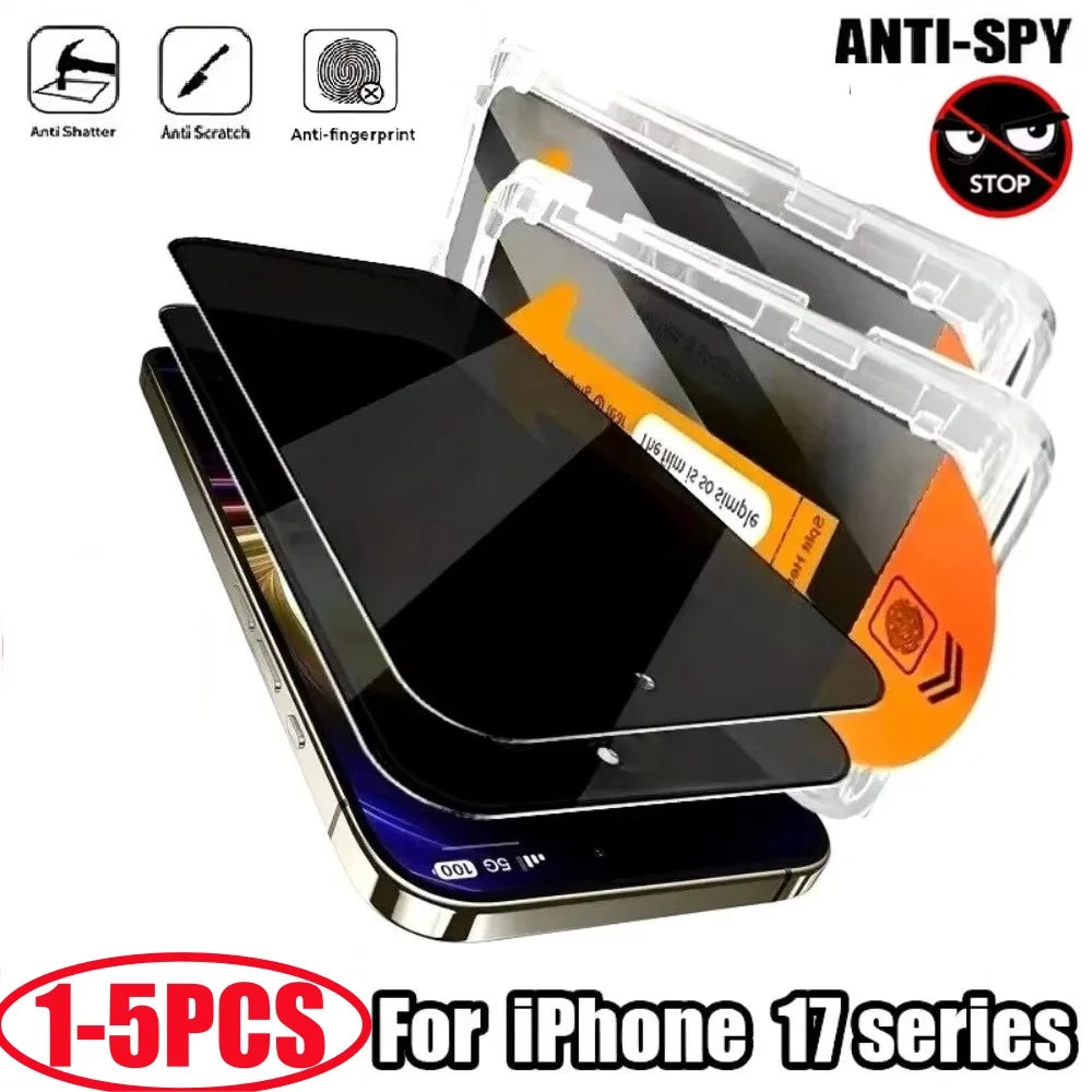 1-5PCS Privacy Screen Protector Dust Free Installation Protector for iPhone 17 Pro Max Anti-Spy Tempered Glass for 17 Air