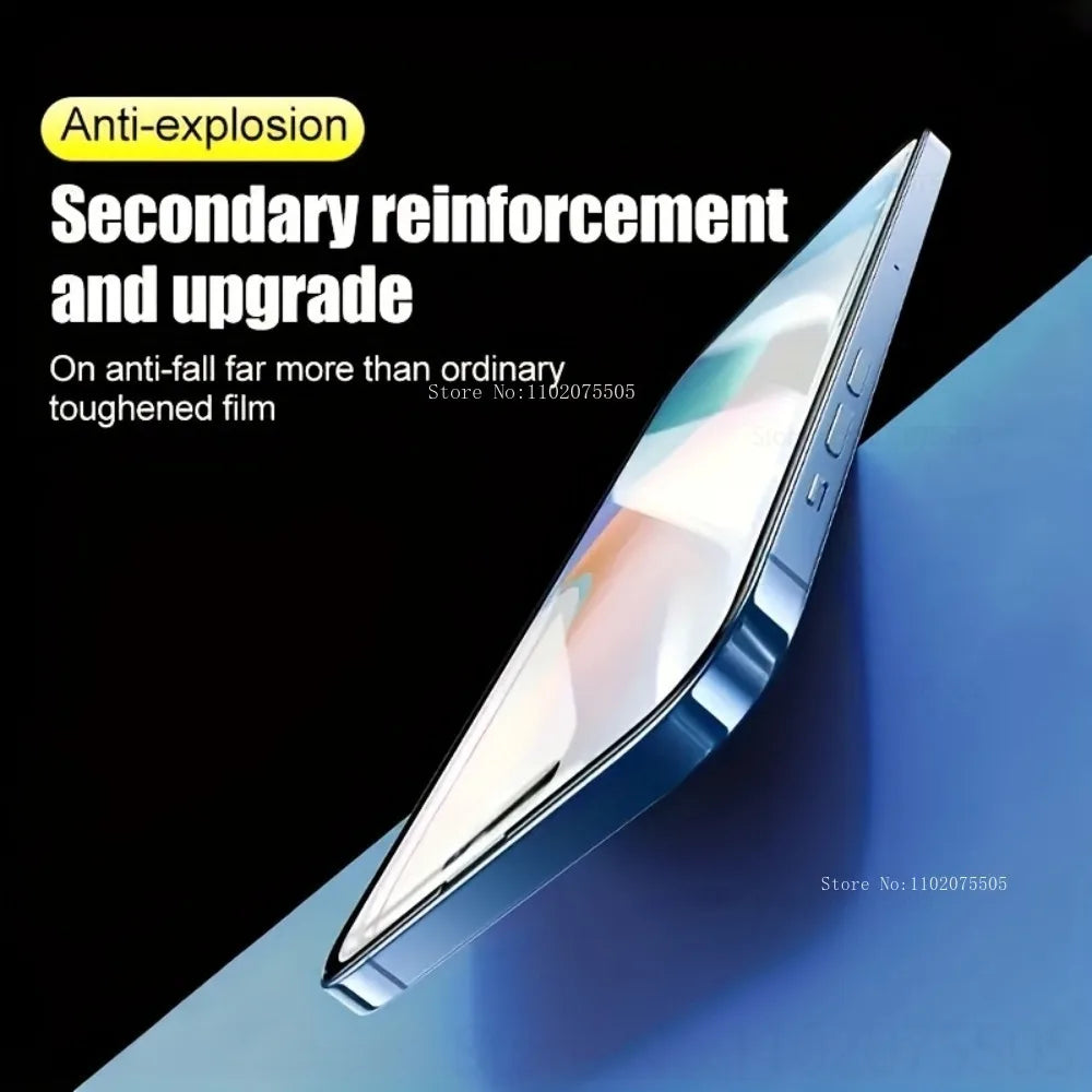 4Pcs Full Cover Screen Protector for IPhone 17 Promax 14 15 Plus 12 13 Promax HD Tempered Glass for IPhone 17 Air 16E 16 Promax