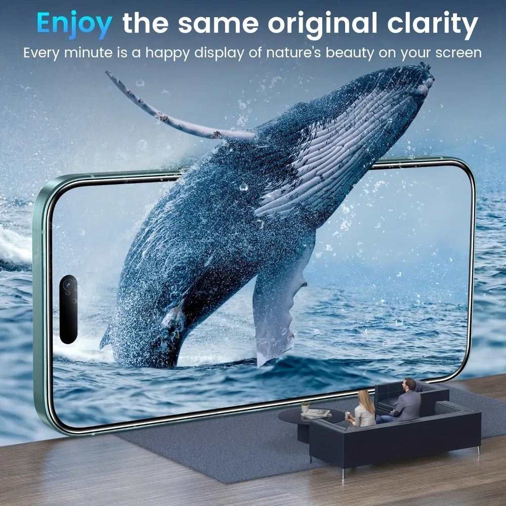 3Pcs Full Cover Tempered Glass for iPhone 17 16 15 14 Pro Max Air 15 16 Plus Screen Protector for iPhone 13 12 11 Pro XR XS Max