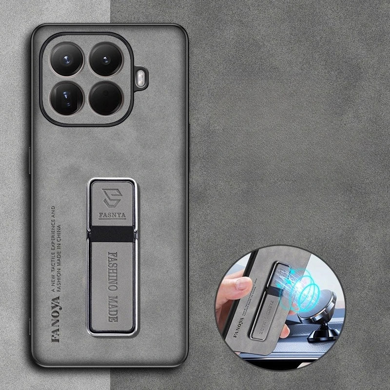 For Xiaomi 15T Pro 15 T Skinsheep Matte Leather Armor Phone Case for Xiaomi Mi 15Tpro Magnetic Holder Camera Protection Cover