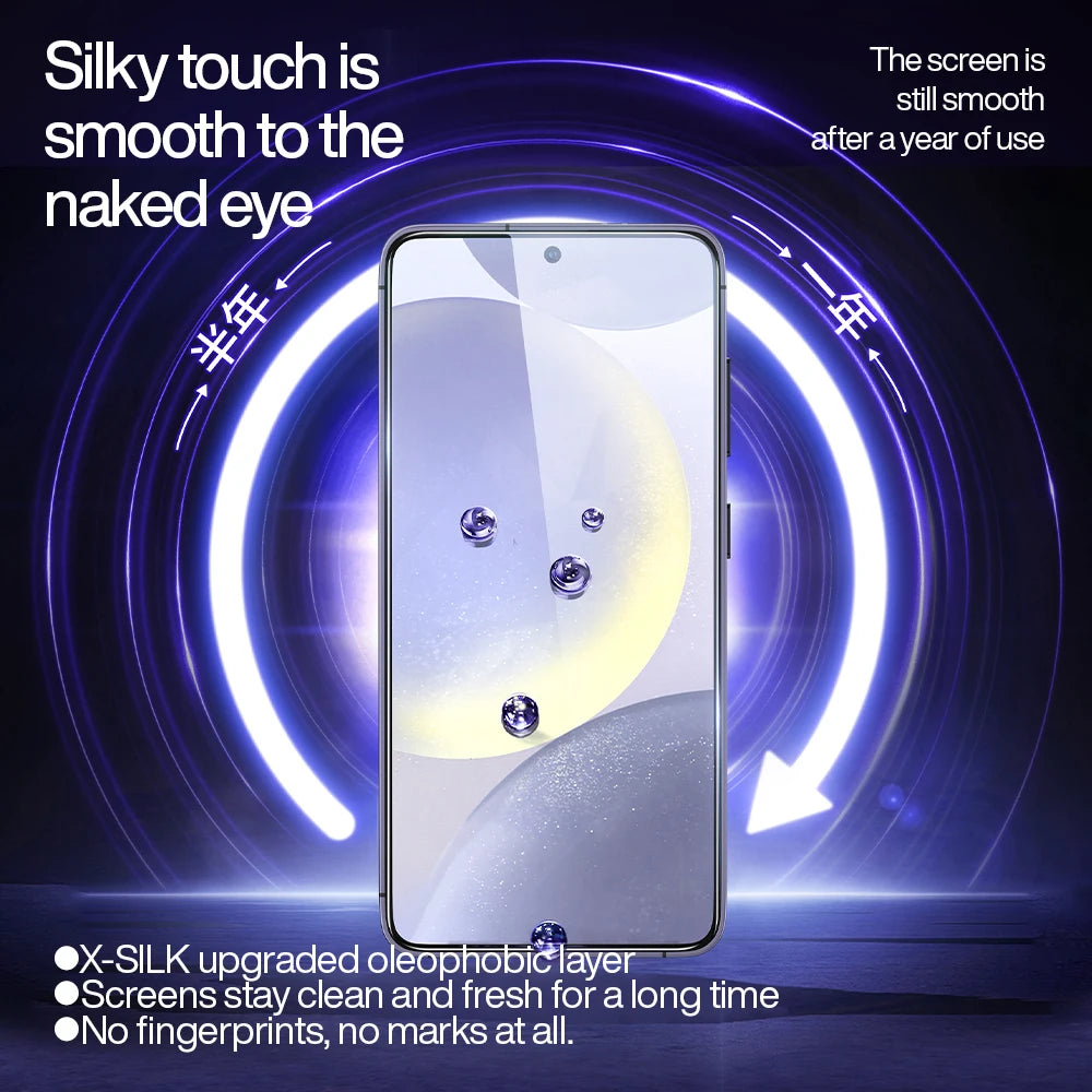 SmartDevil Dust-free Tempered Glass Film for Samsung S25 Ultra HD Clear Screen Protector for Samsung S25 S24 Anti-fingerprint