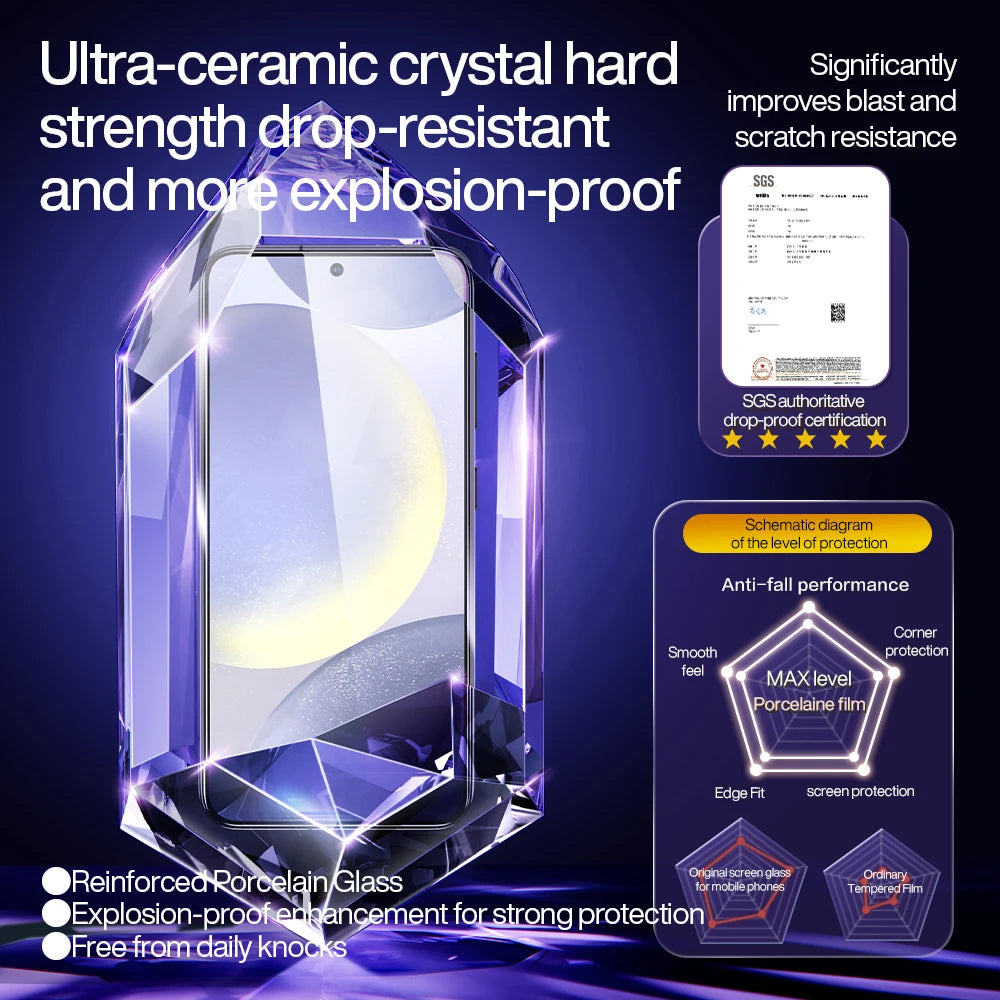 SmartDevil Dust-free Tempered Glass Film for Samsung S25 Ultra HD Clear Screen Protector for Samsung S25 S24 Anti-fingerprint