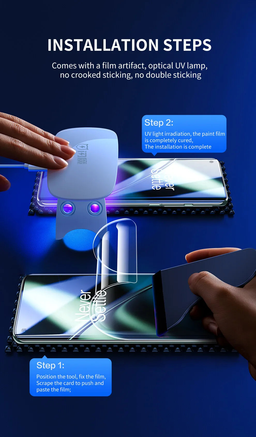 SmartDevil Full Glue UV Screen Protector for Oneplus 13 12 11 10 Pro Full Cover Quantum Film for OnePlus Ace3 2 Anti-fingerprint