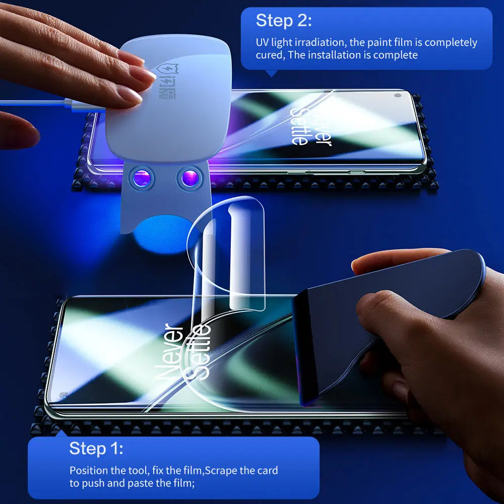 SmartDevil Full Glue UV Screen Protector for Oneplus 13 12 11 10 Pro Full Cover Quantum Film for OnePlus Ace3 2 Anti-fingerprint