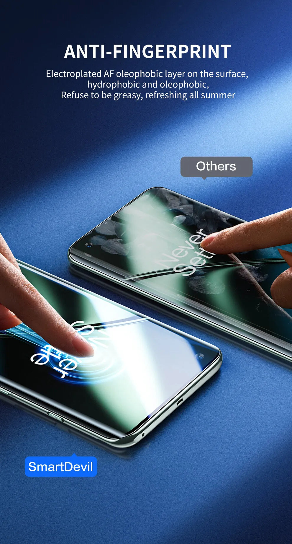 SmartDevil Full Glue UV Screen Protector for Oneplus 13 12 11 10 Pro Full Cover Quantum Film for OnePlus Ace3 2 Anti-fingerprint