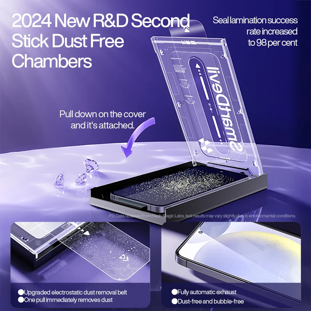 SmartDevil Dust-free Tempered Glass Film for Samsung S25 Ultra HD Clear Screen Protector for Samsung S25 S24 Anti-fingerprint