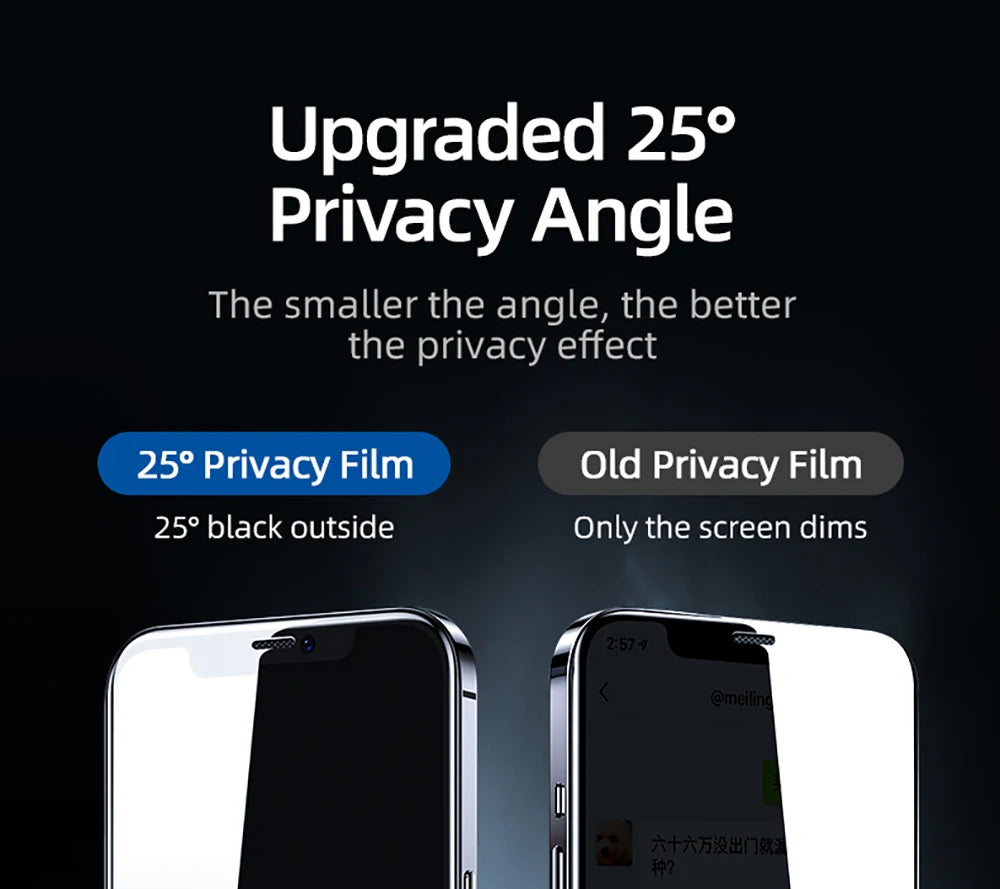 Joyroom Private Screen Protector For iPhone 16 15 14 13 Pro Max Anti-Spy Tempered Glass For iPhone 16 15 14 13 12 Pro Glass