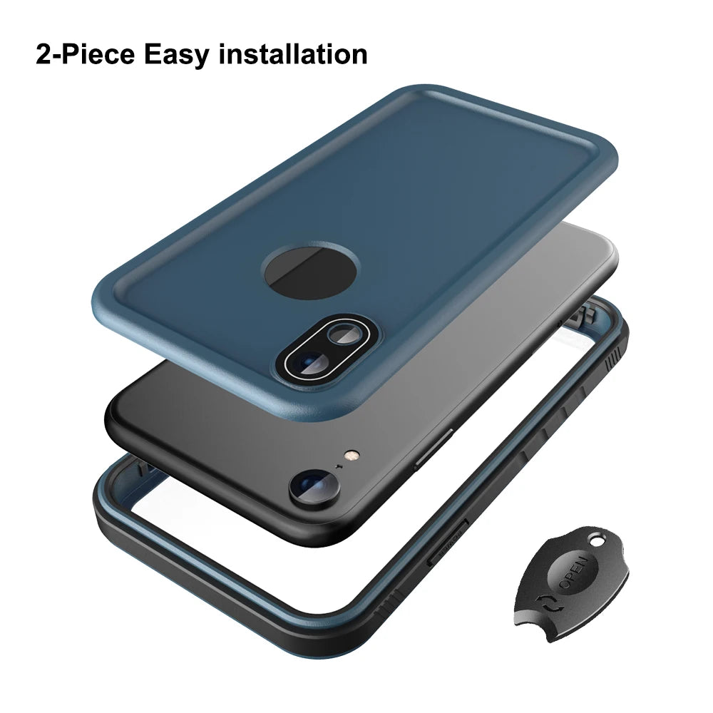 SPORTLINK For iPhone SE 2nd 2020 3rd 2022 7 8 Plus X XS Max XR 5 Waterproof Case Shockproof Cover with Built-in Screen Protector