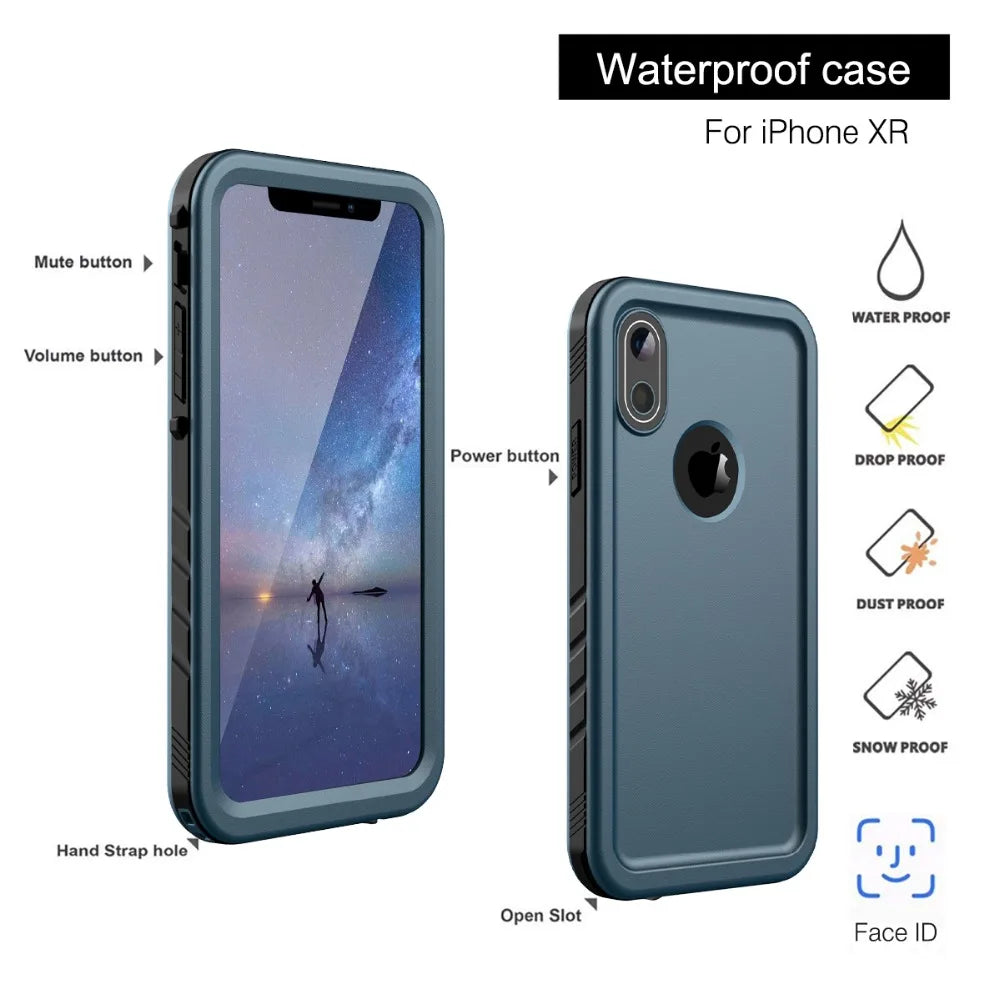 SPORTLINK For iPhone SE 2nd 2020 3rd 2022 7 8 Plus X XS Max XR 5 Waterproof Case Shockproof Cover with Built-in Screen Protector