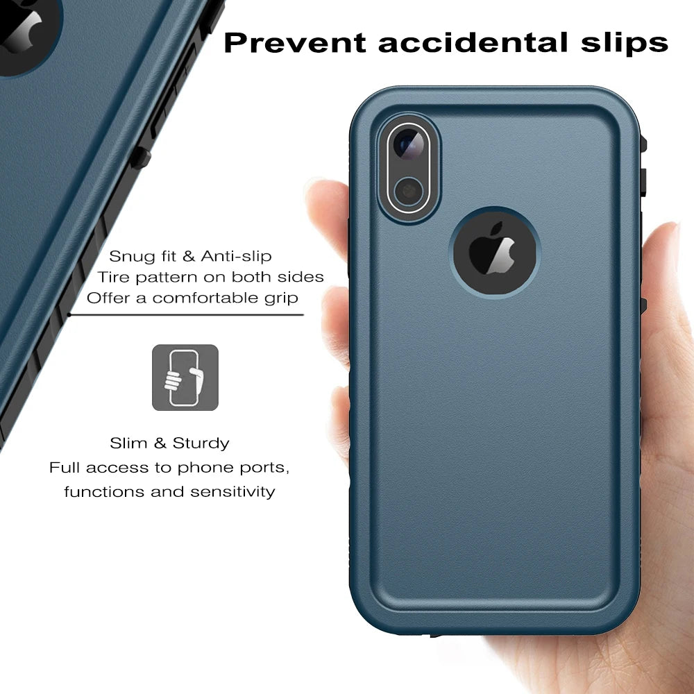 SPORTLINK For iPhone SE 2nd 2020 3rd 2022 7 8 Plus X XS Max XR 5 Waterproof Case Shockproof Cover with Built-in Screen Protector