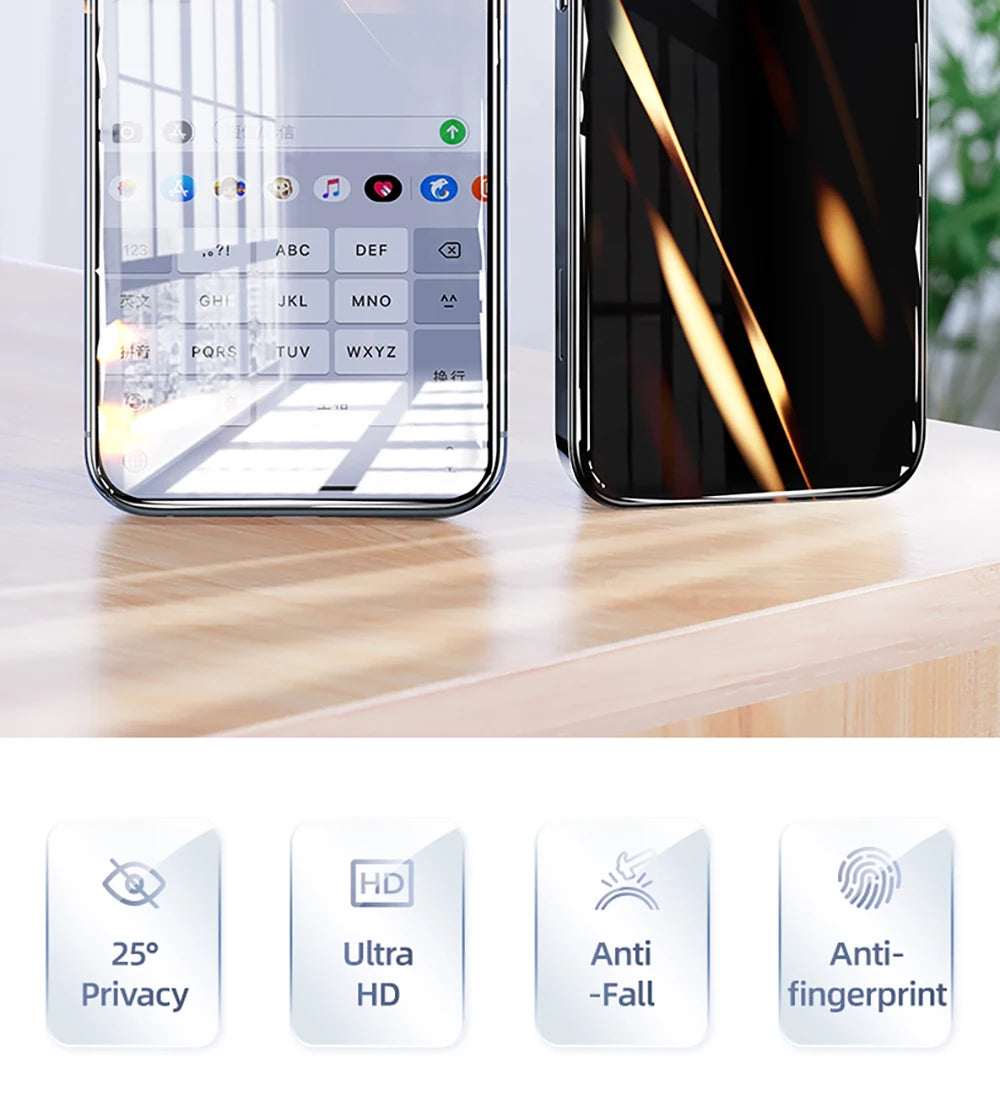 Joyroom Private Screen Protector For iPhone 16 15 14 13 Pro Max Anti-Spy Tempered Glass For iPhone 16 15 14 13 12 Pro Glass