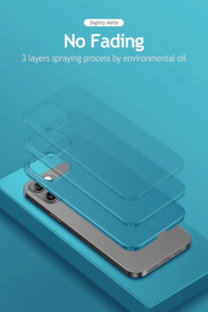 Cases For APPLE iPhone 16e 16 15 14 13 12 11 Pro Max Plus Mini Shockproof Case Cover Hard Plastic Ultra Slim Frosted Covers