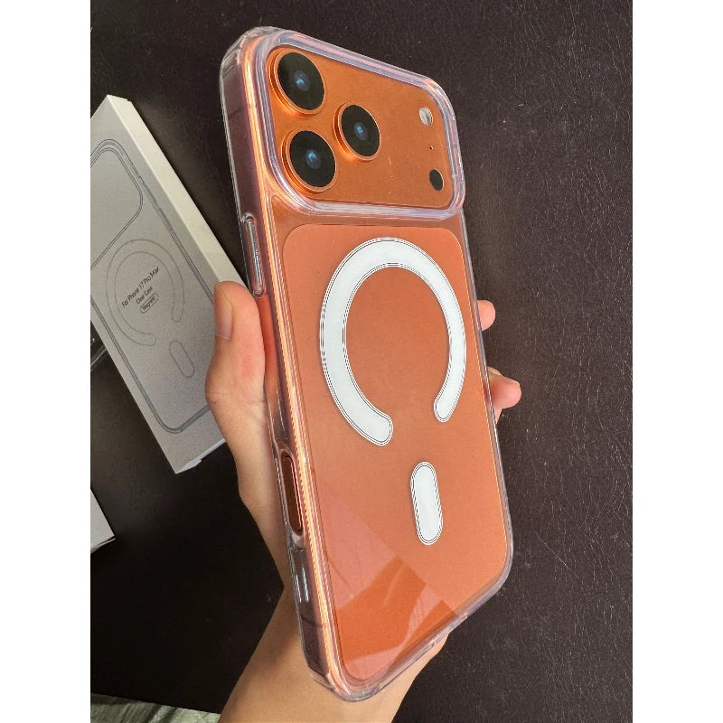 High Clear PC Hybird Magsafe Case for iPhone 17Pro 17 Pro Max 17Air 17promax Transparent Magnetic Wireless Charge Cover with box