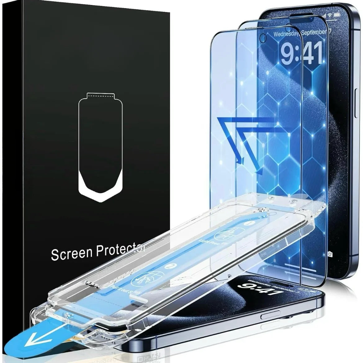 2Pcs For iPhone 17/16e/16 Pro Max/15/14/13/12/11/XS/XR Tempered Glass Screen Protector Anti-Blue Light Anti Purple Light