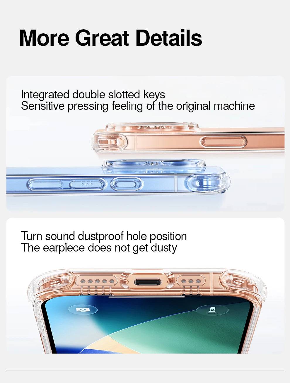 SmartDevil Transparent Phone Case for iPhone 17 Pro Max 17 Pro 16 Soft Back Cover Airbag Shell for iPhone Air Anti-drop