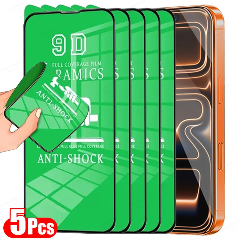 5PCS HD Ceramic Film For iPhone 17 16 13 15 14 11 12 Pro Max Plus Mini XS Max XR X 8 7 Screen Protector For iPhone 17 Air 16e