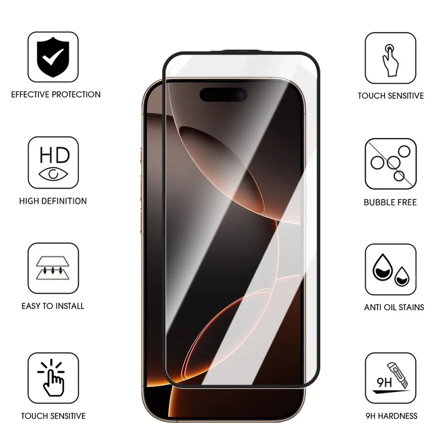 1-3Pcs Dust Free Easy Installation Screen Protector For iPhone 17 Pro Max 17Air 17Pro 16Promax HD Clarity Tempered Glass Films