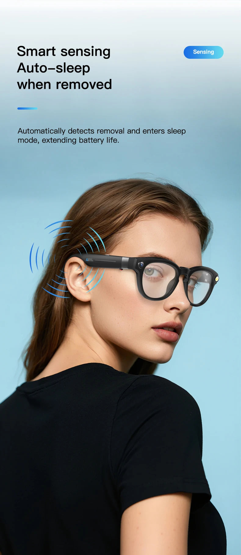 LIGE AI Smart Glasses 4K HD Camera 32GB Memory BT Call Voice Assistant Translate Touch Control Music Player sunglasses Men Women