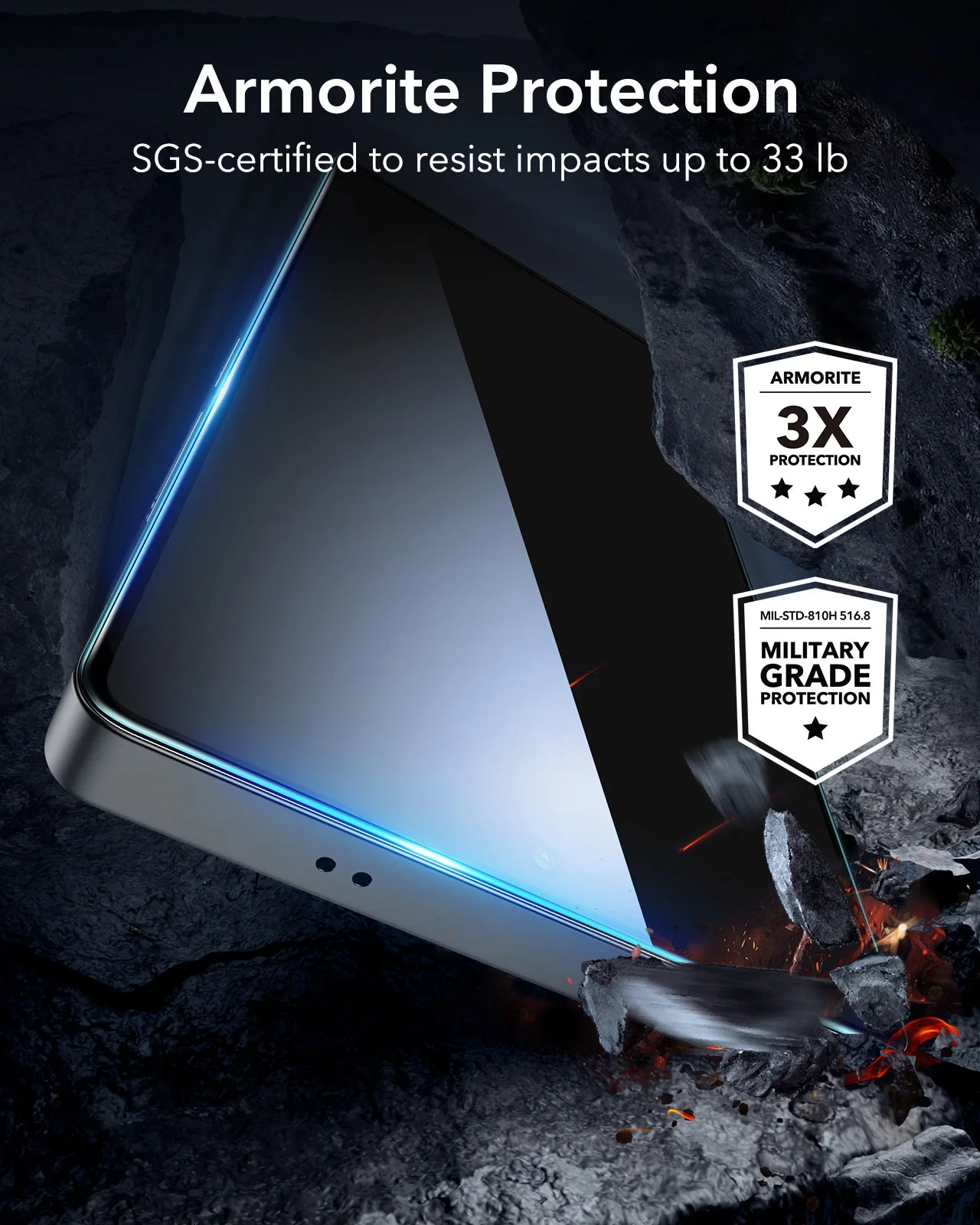 ESR for Samsung S25 Ultra Screen Protector 3pcs HD Tempered Glass Film with Easy Installation Frame for Galaxy S25 Ultra