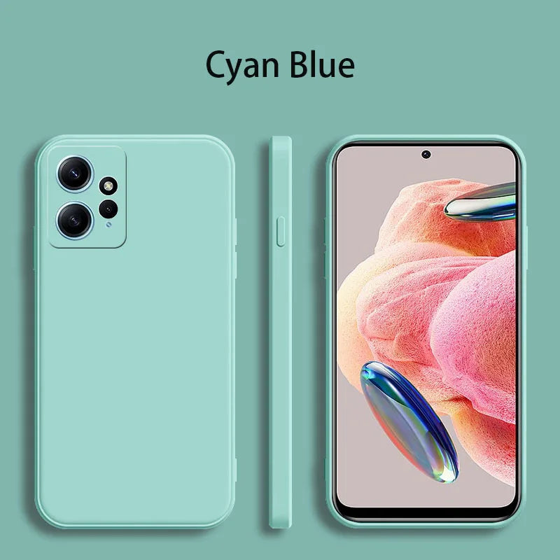 For Xiaomi Redmi Note 12 4G Square Liquid Silicone Phone Case for Xiaomi Redmi Note12 4G Camera Protection Cover Fundas