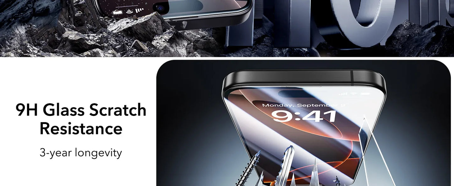 ESR for 3 Pack iPhone 17 Pro Max Screen Protector for iPhone 16/15/14/13 Armorite Tempered Glass Military Grade Film HD/Privacy