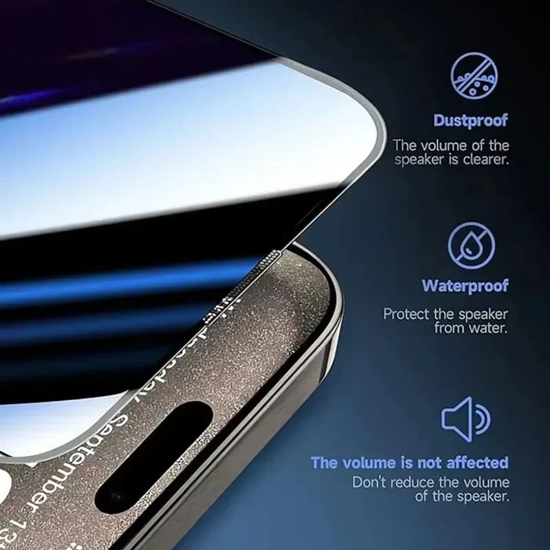 Privacy Screen Protector For iPhone 17 16 15 13 11 12 14 Pro Max Air SE Mini XR Oleophobic Coating Dust Free Installation Glass