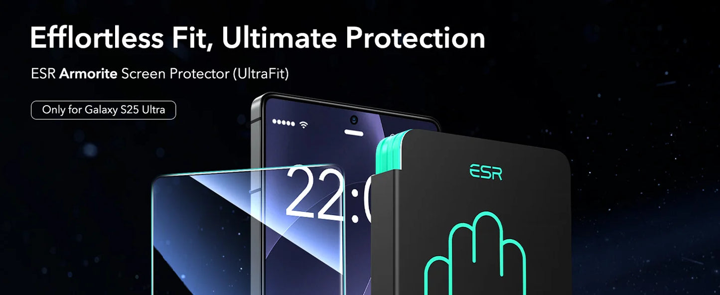ESR for Samsung S25 Ultra Screen Protector 3pcs HD Tempered Glass Film with Easy Installation Frame for Galaxy S25 Ultra
