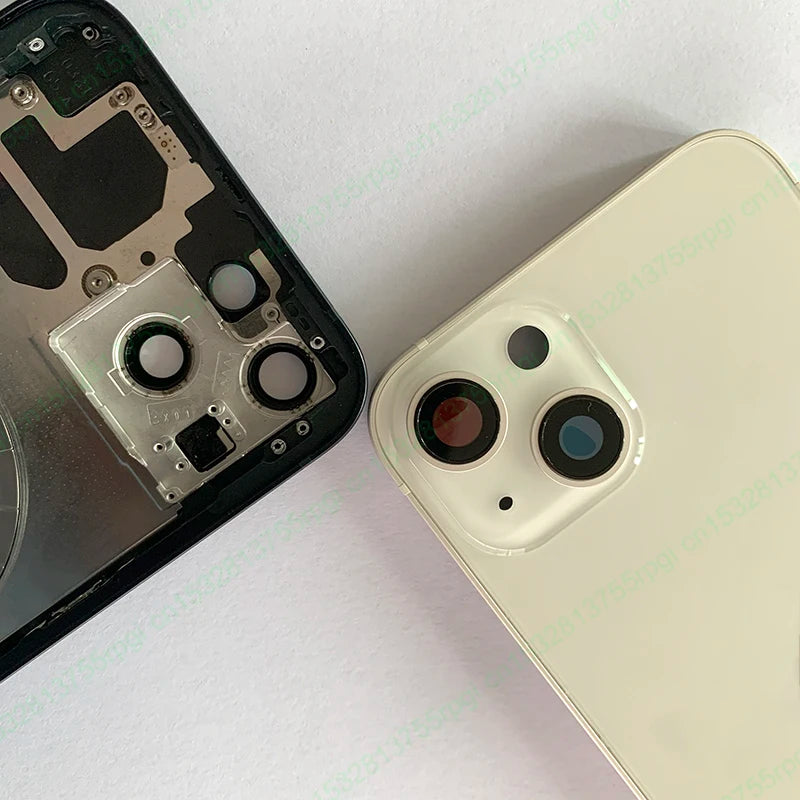 Back Housing Replacement For iPhone 13 & 13mini Middle Chassis Frame With Rear Glass Pre-installed Magnet coil, Free tools