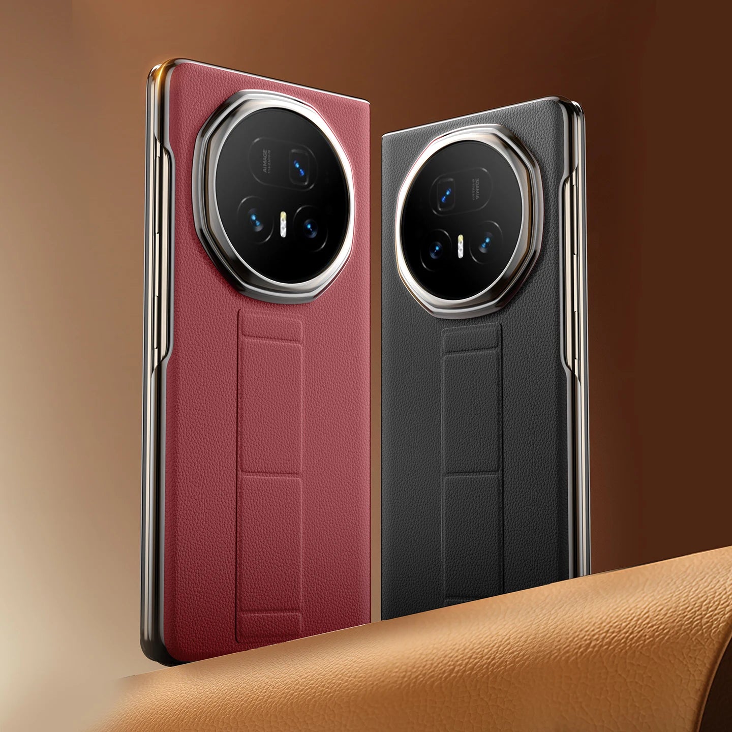 LANGSIDI Smart Flip Phone Case for Honor Magic V5 Magnetic Wrist Strap Slidable Stand Kickstand Luxuxy Leather Cover