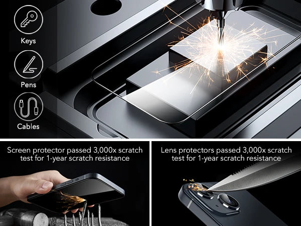 ESR Tempered-Glass Screen Protector iPhone 13/14/15/16/17 Pro Max HD Clear Anti-spy Screen Firm For iPhone 17Air&16/15 Plus&16e