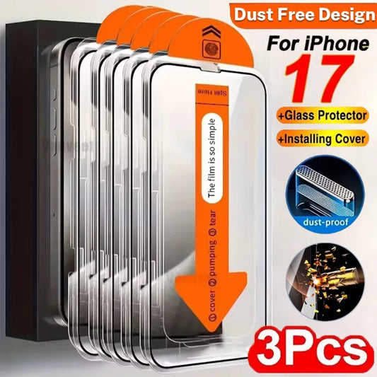 1/2/3Pack Dust Free Easy Installation Screen Protector for iPhone 17 Pro Max/17 Pro/17 Air HD Tempered Glass Anti-scratch Films