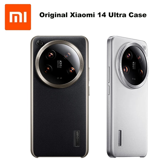 Original Xiaomi 14 Ultra Case Camera Protect Frosted Shield PC & Leather Hard Back Cover For Xiaomi Mi 14 Ultra Case