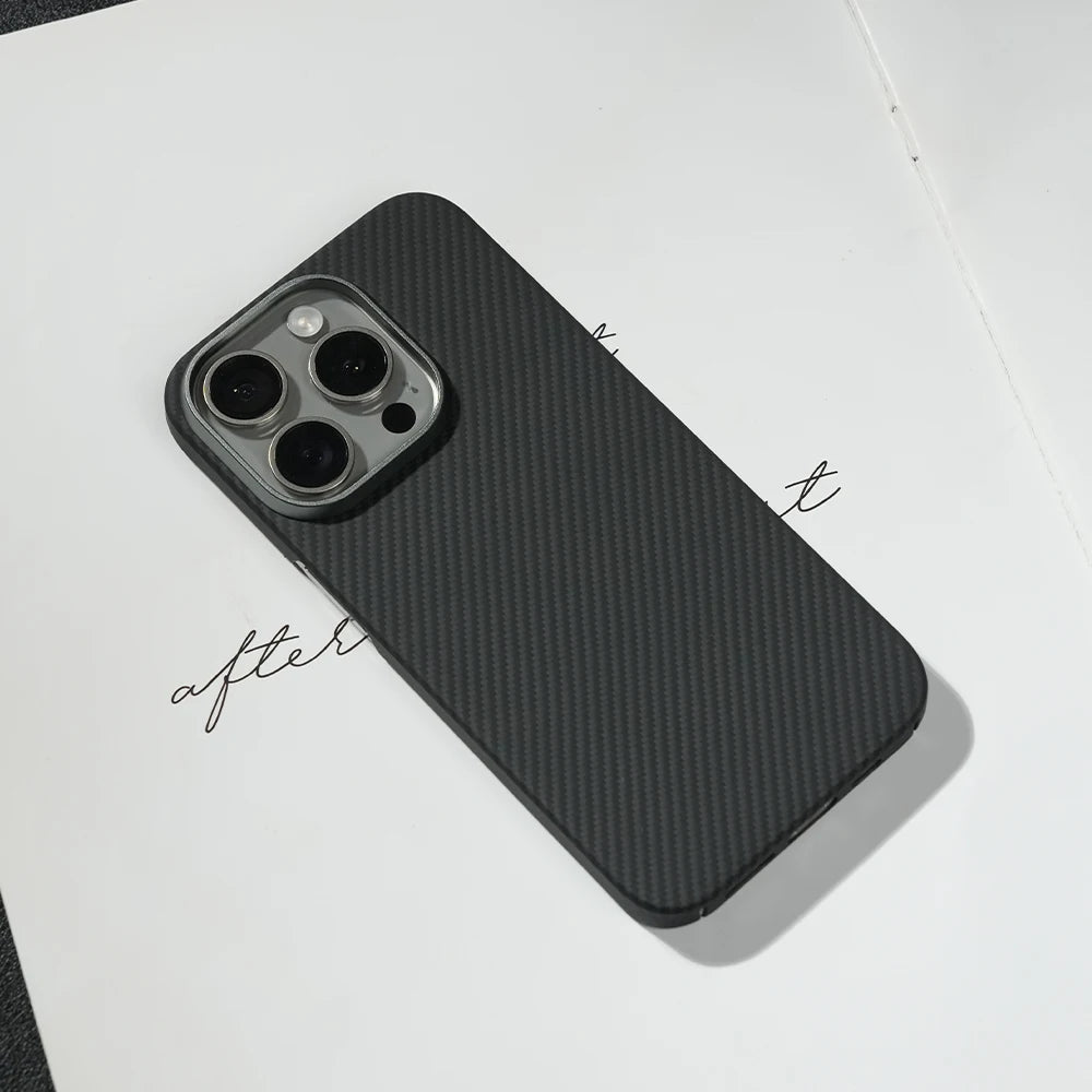 Aramid Carbon Fiber Magnetic Case for iPhone 16 17 Pro Max Cases Kevlar Fiber Cover for 16 Pro 15 Pro Max Aramid Carbon Funda
