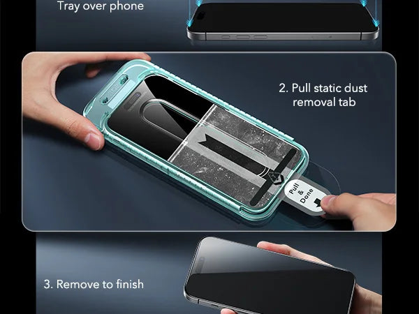 ESR 3 Pack for iPhone 16/15/14/13 Pro Max Screen Protector Full Cover Anti-Peek HD Tempered Glass Screen Film For iphone 16 Plus