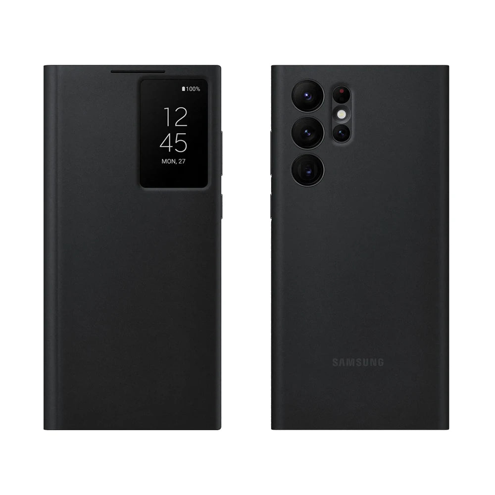 Original Smart View Wallet Flip Case For Samsung Galaxy S22Ultra SM-S908B Smart View Phone Case Cover（EF-ZS908)