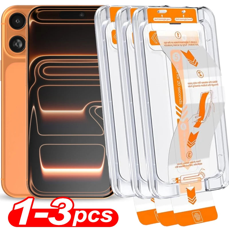 1-3Pcs Dust Free Easy Installation Screen Protector For iPhone 17 Pro Max 17Air 17Pro 16Promax HD Clarity Tempered Glass Films
