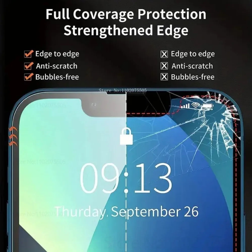 4Pcs Full Cover Screen Protector for IPhone 17 Promax 14 15 Plus 12 13 Promax HD Tempered Glass for IPhone 17 Air 16E 16 Promax