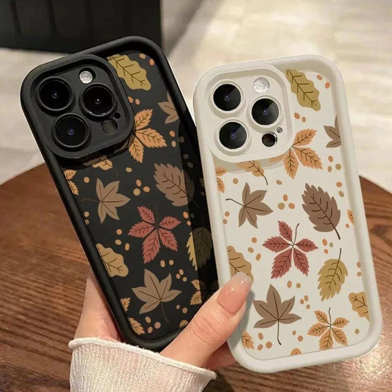 Autumn Leaves and Vintage Maple Leaves Artistic Phone Case For iPhone 17 16 15 14 Plus 13 12 11 Pro MAX 17 Air Phone Cover