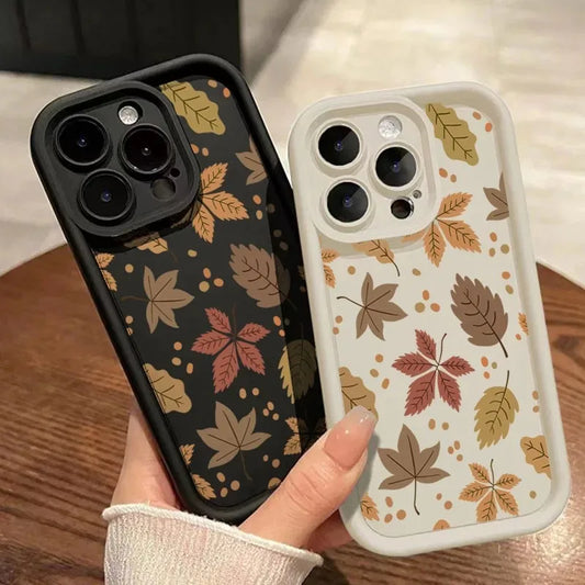 Autumn Leaves and Vintage Maple Leaves Artistic Phone Case For iPhone 17 16 15 14 Plus 13 12 11 Pro MAX 17 Air Phone Cover