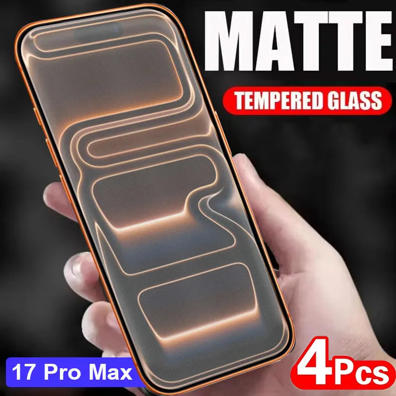 For iPhone 17 Pro Max Matte Screen Protectors For iPhone 17 Air 15 14 13 12 11 16 Pro Max Plus XS X XR 4PCS Tempered Glasses