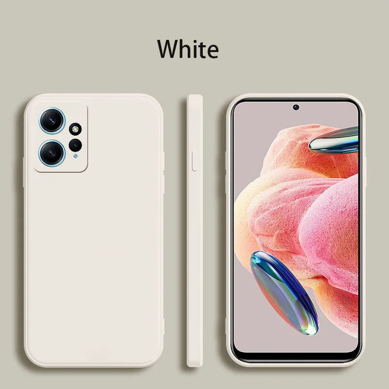 For Xiaomi Redmi Note 12 4G Square Liquid Silicone Phone Case for Xiaomi Redmi Note12 4G Camera Protection Cover Fundas