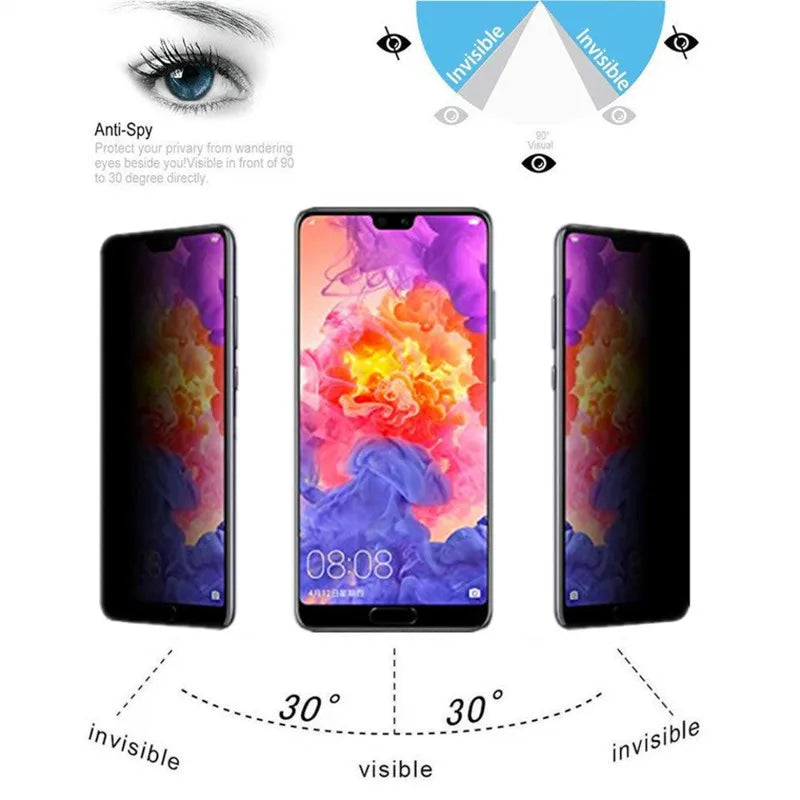 Privacy Screen Protectors For Huawei P40 Lite P30 P20 Pro Mate 30 20 Lite Honor X8 50 10i 9X 8X Y5 Y7A Prime 2019 Anti-Spy Glass