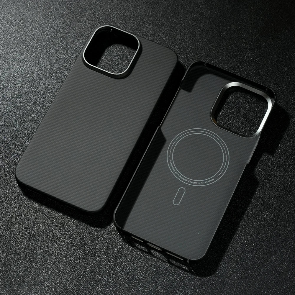 Aramid Carbon Fiber Magnetic Case for iPhone 16 17 Pro Max Cases Kevlar Fiber Cover for 16 Pro 15 Pro Max Aramid Carbon Funda