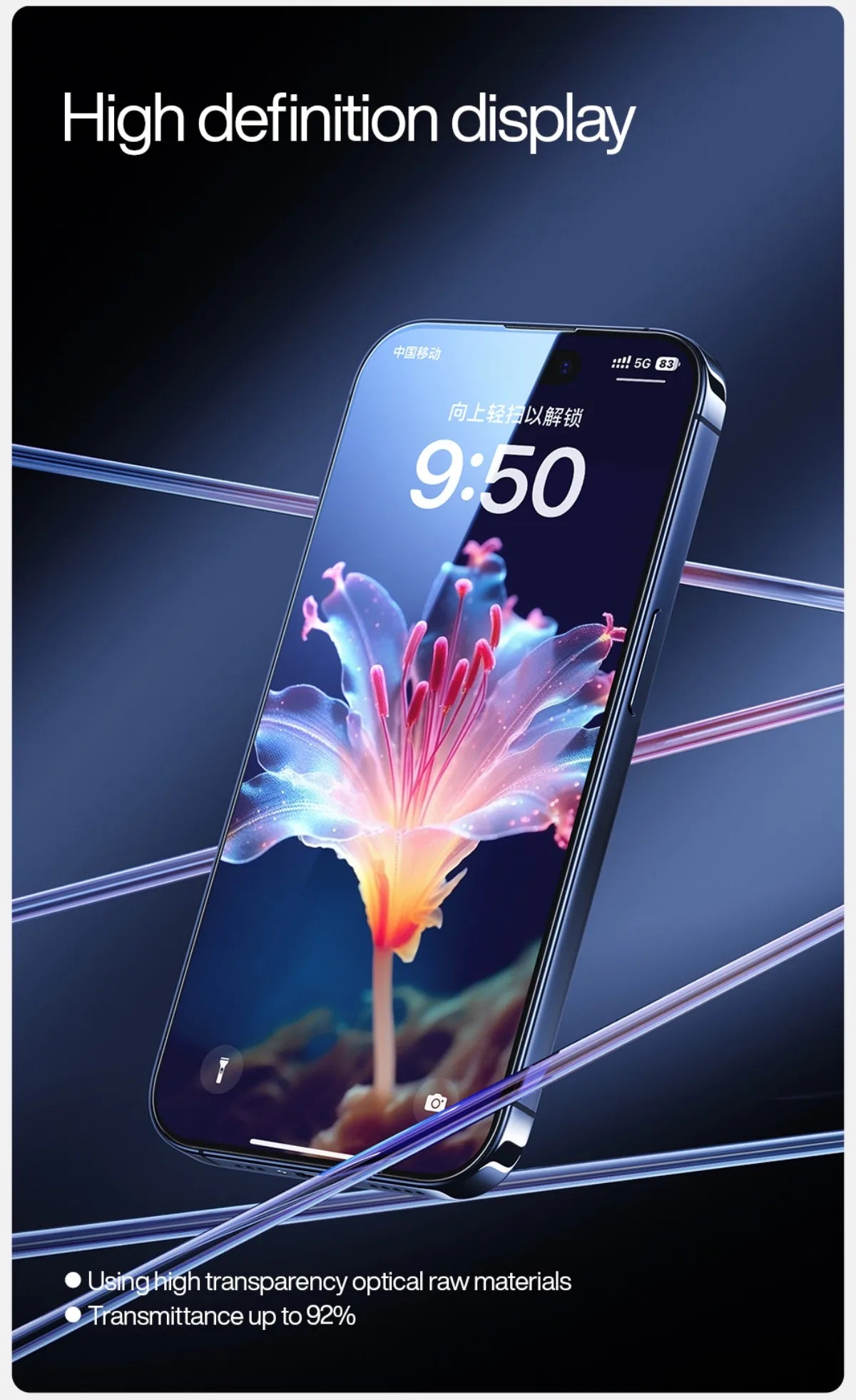 SmartDevil Full Cover Tempered Glass for iPhone 17 17Pro Max 16ProMax 16Pro Screen Protector for iPhone 15Pro HD Anti-blue Light