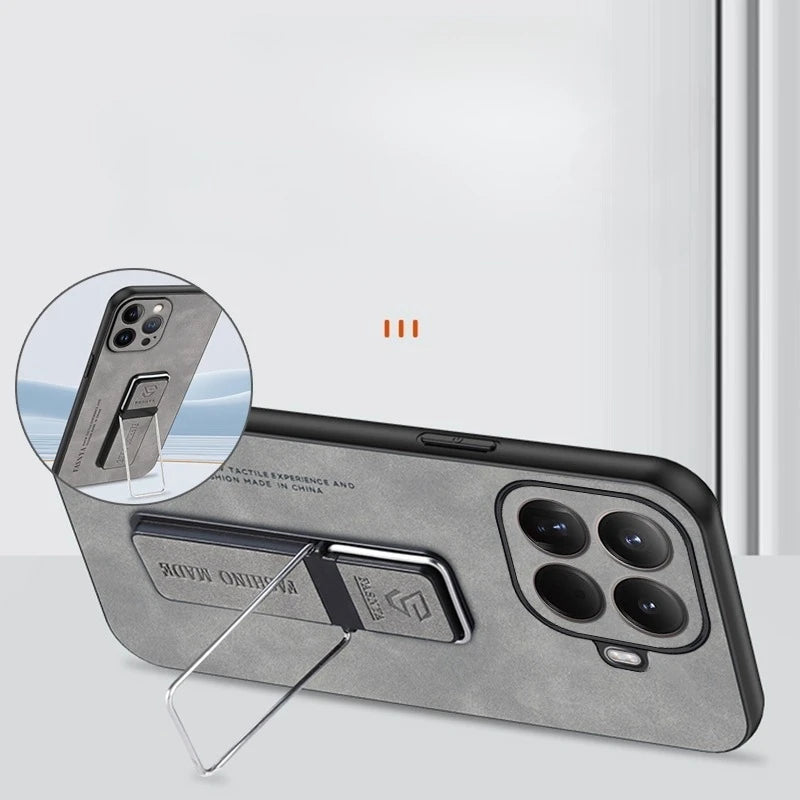 For Xiaomi 15T Pro 15 T Skinsheep Matte Leather Armor Phone Case for Xiaomi Mi 15Tpro Magnetic Holder Camera Protection Cover